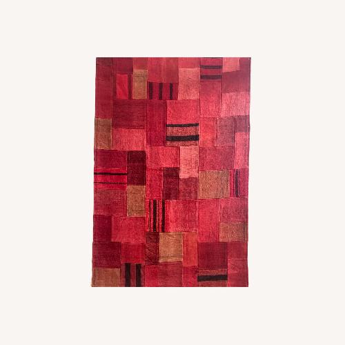 Used Vintage Red Wool Area Rug 4' x 6' for sale on AptDeco
