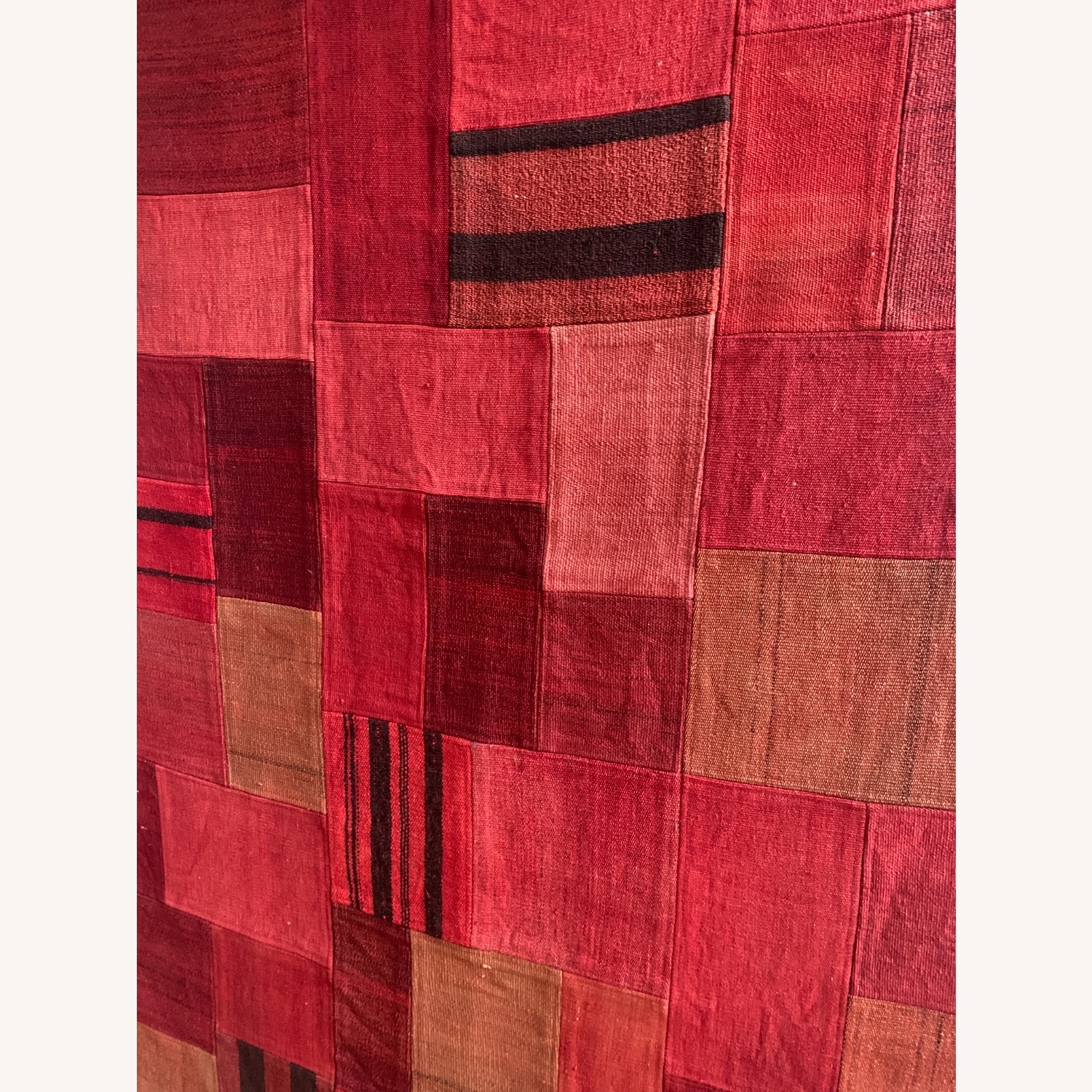 Vintage Red Wool Area Rug 4' x 6' - image-3