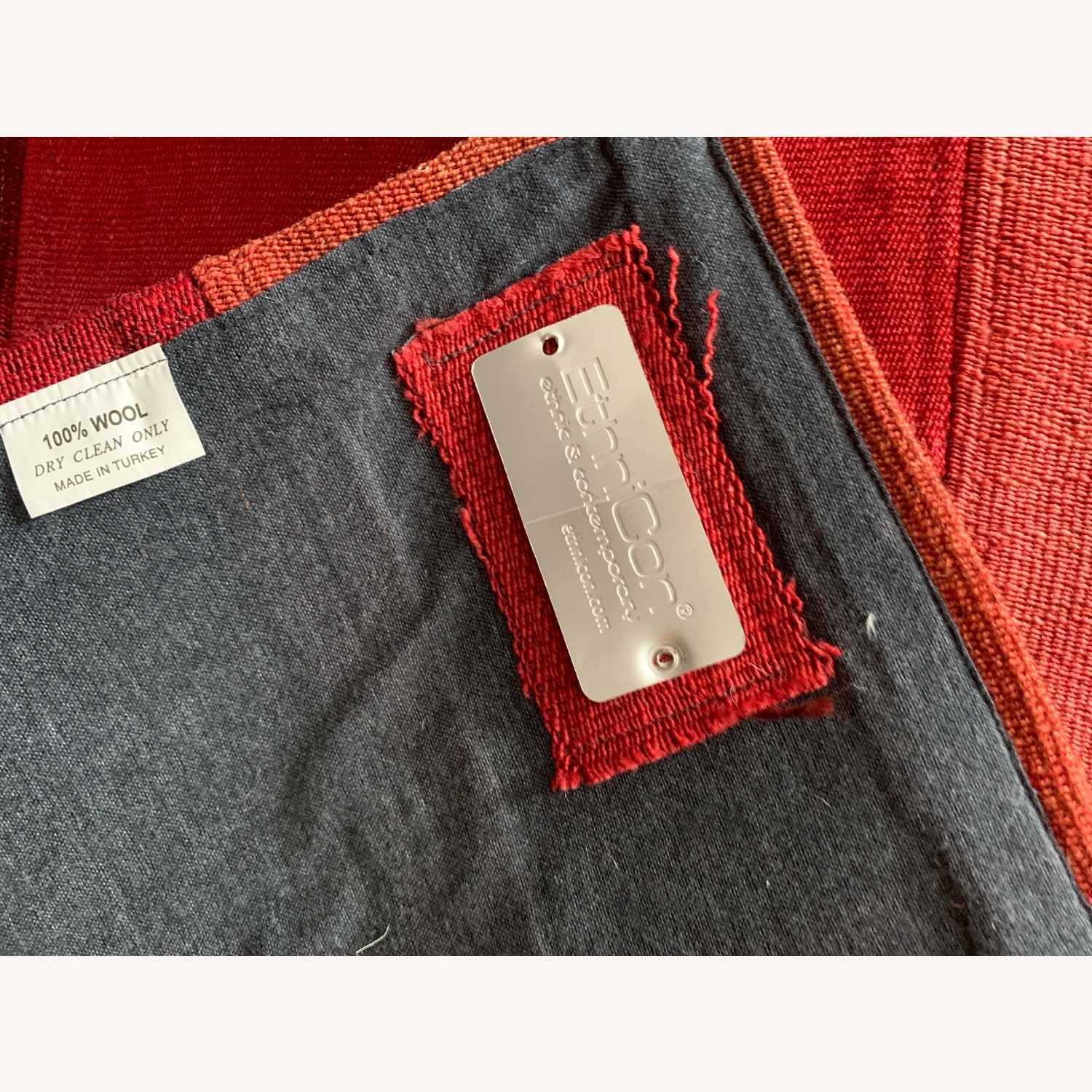 Vintage Red Wool Area Rug 4' x 6' - image-4