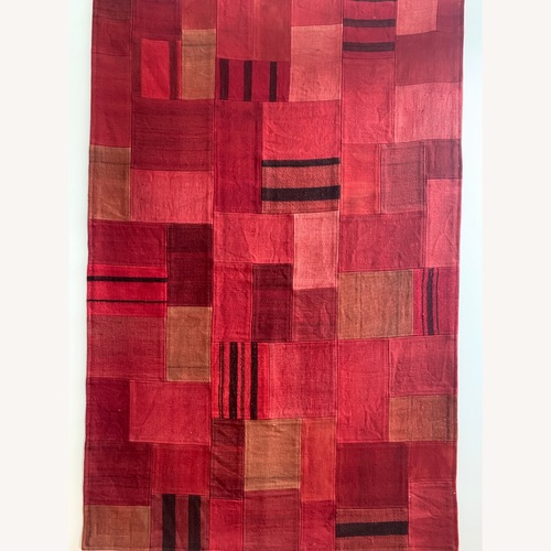 Used Vintage Red Wool Area Rug 4' x 6' for sale on AptDeco