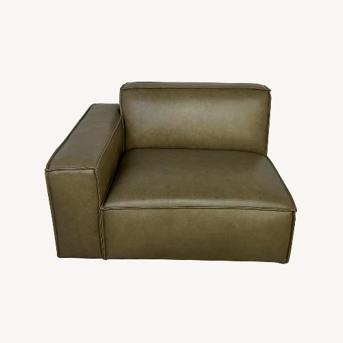 Used Castlery Jonathan Leather Arm Sofa in Warm Taupe for sale on AptDeco