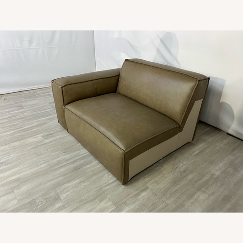Used Castlery Jonathan Leather Arm Sofa in Warm Taupe for sale on AptDeco