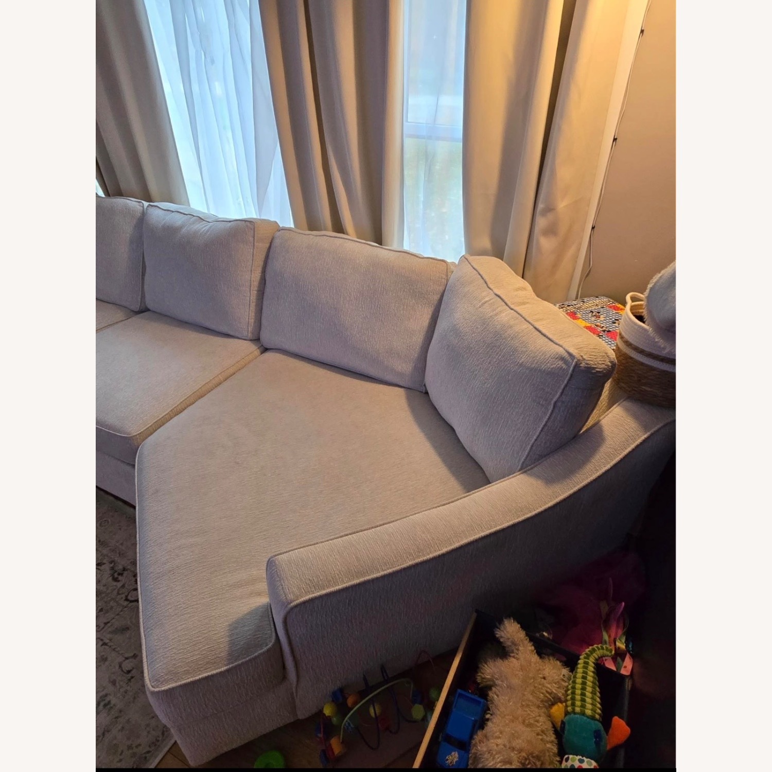 Value City Furniture White 3+ Piece Sectional - image-3