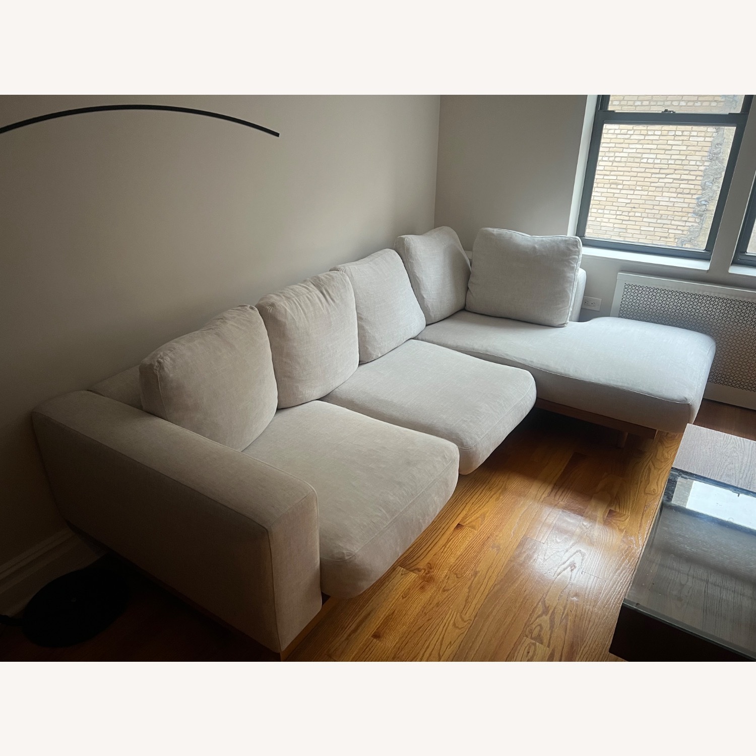 West Elm Newport White 2 Piece Sectional - image-3