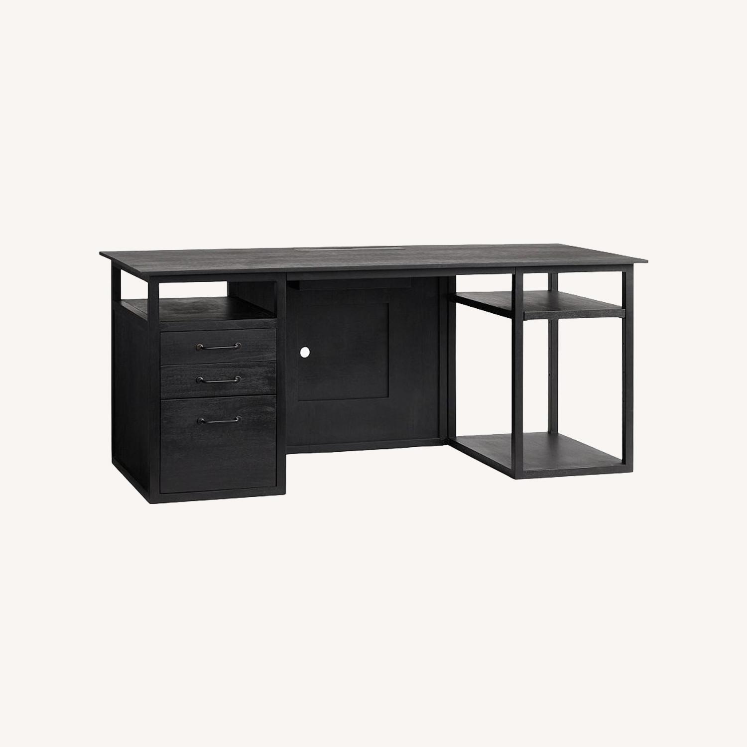 Pottery Barn Teen Black Wood Desk - image-0