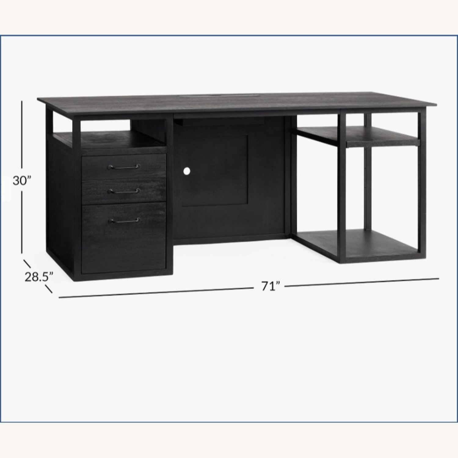 Pottery Barn Teen Black Wood Desk - image-8
