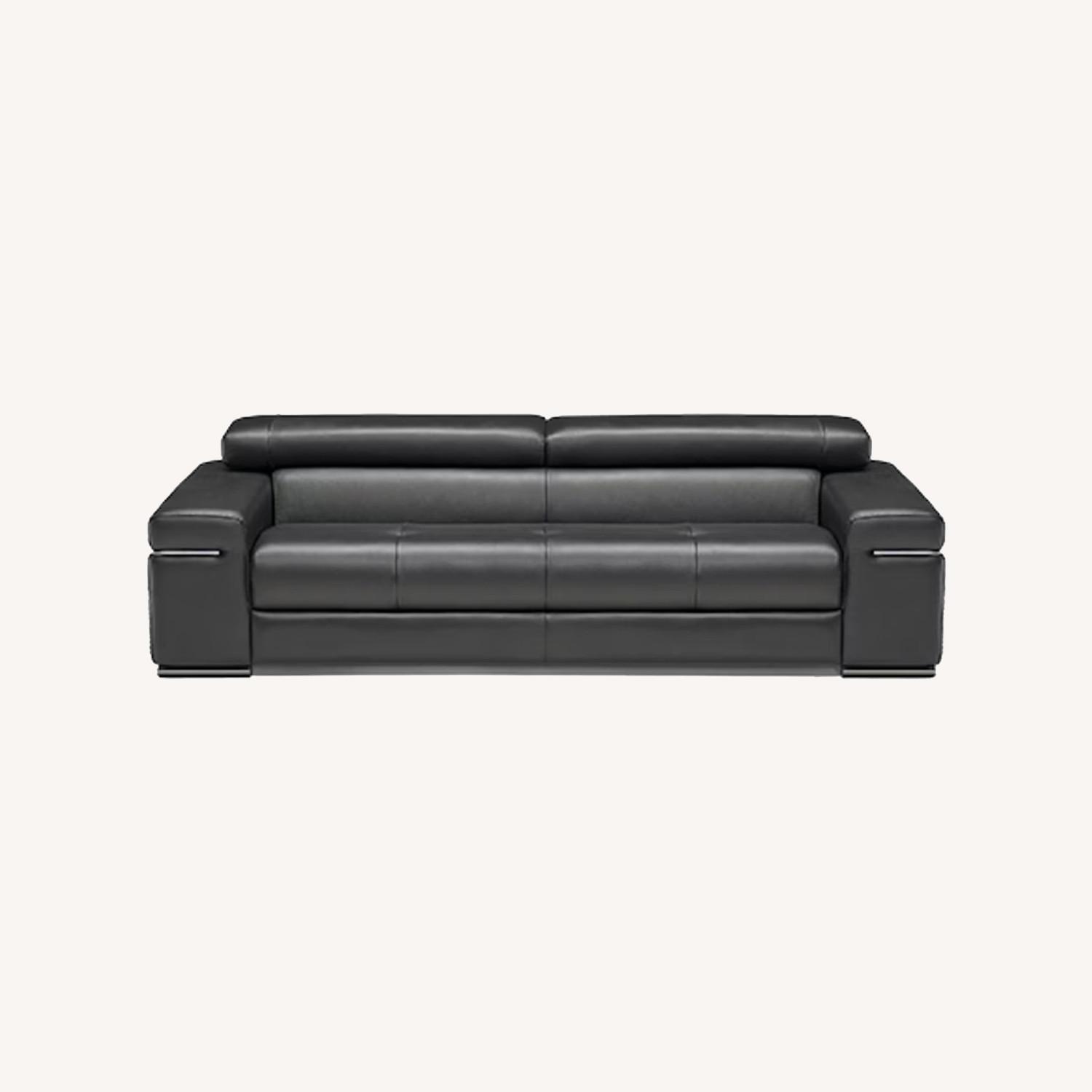 Natuzzi Dark Brown Leather 3+ Seater Sofa - image-0