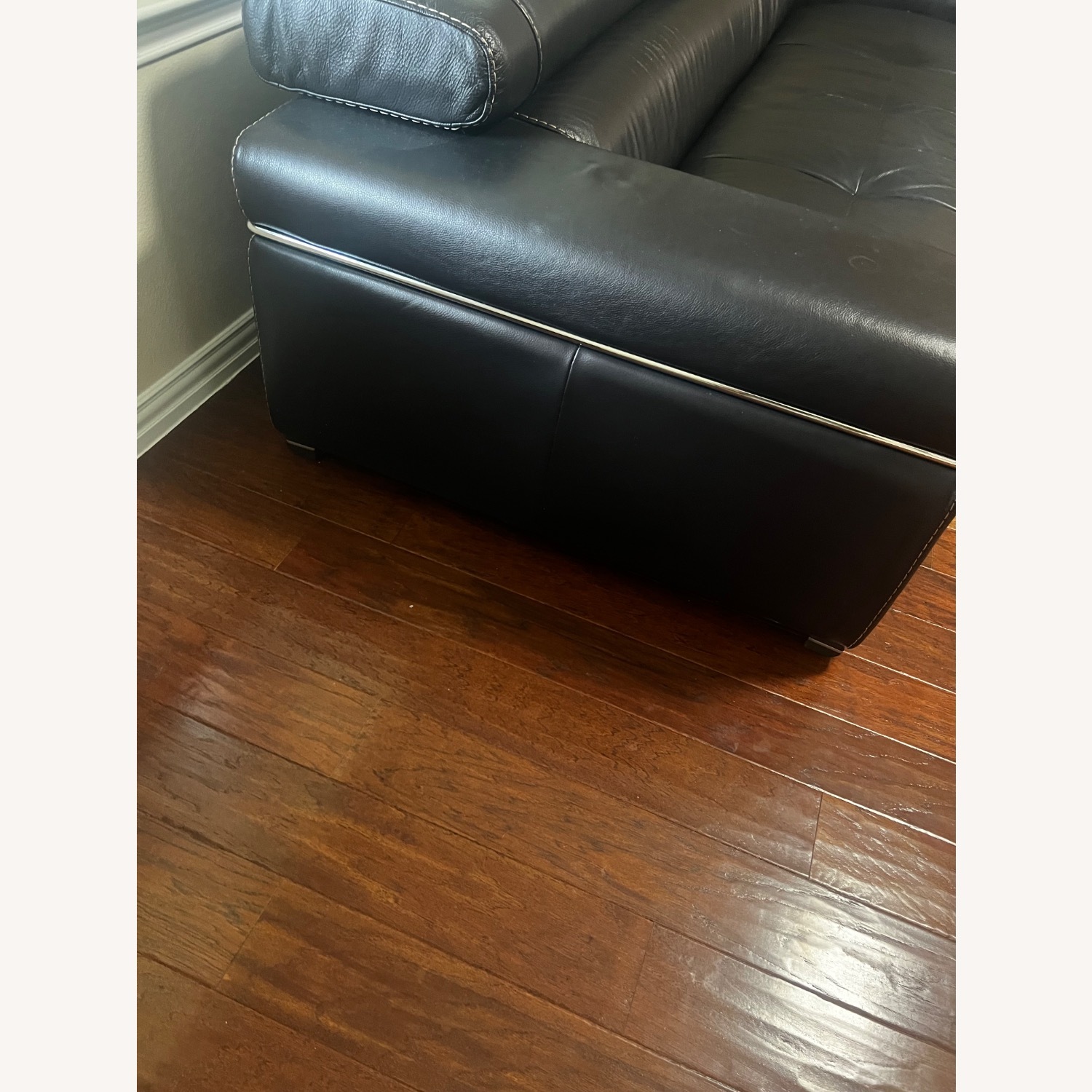 Natuzzi Dark Brown Leather 3+ Seater Sofa - image-3