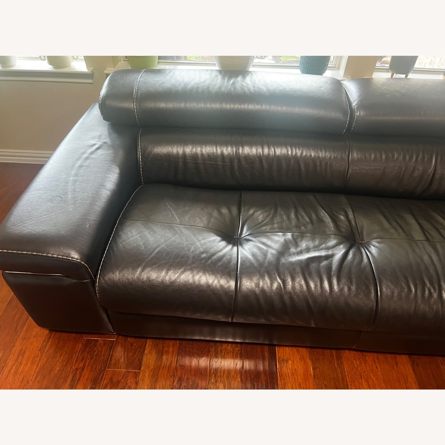 Natuzzi Dark Brown Leather 3+ Seater Sofa - image-2