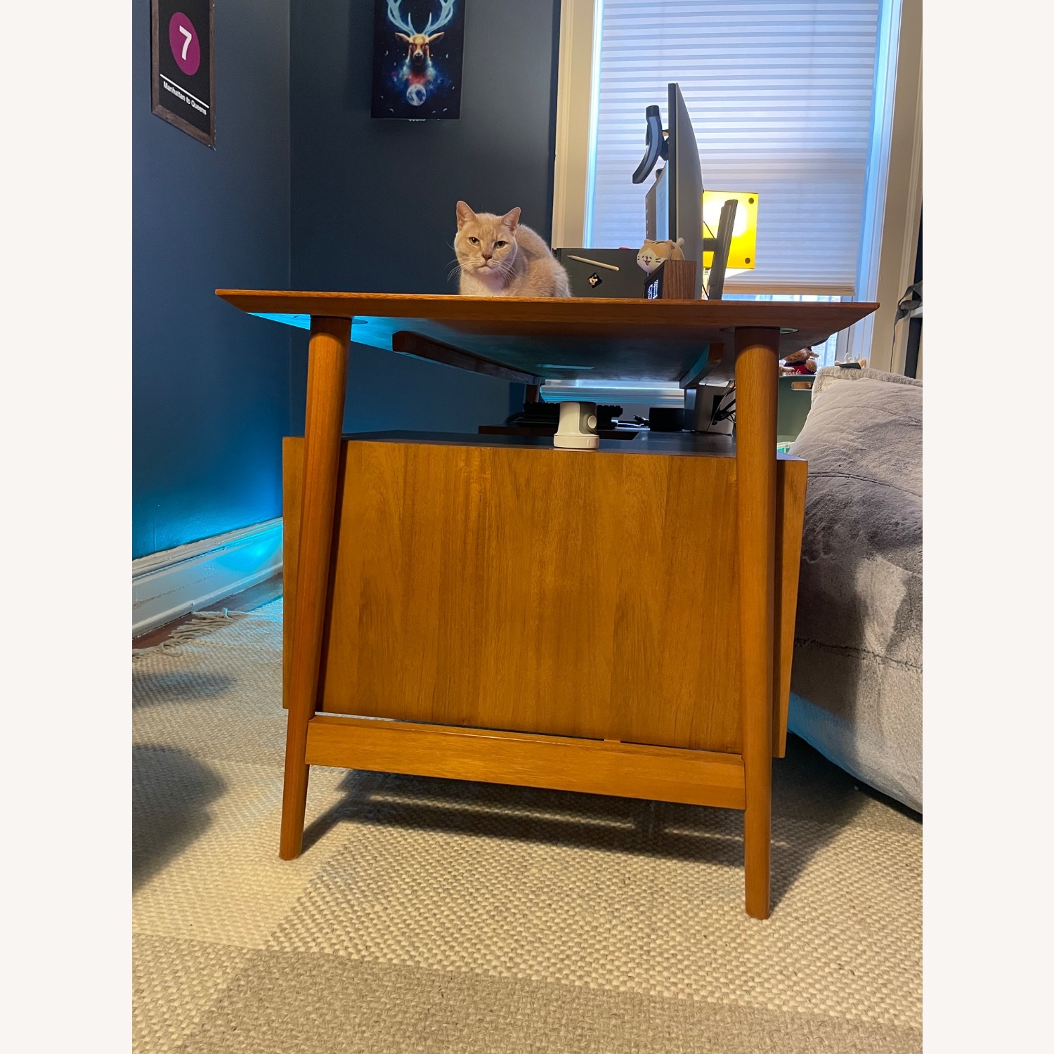 West Elm Executive Desk Dark Brown Wood Desk - image-3