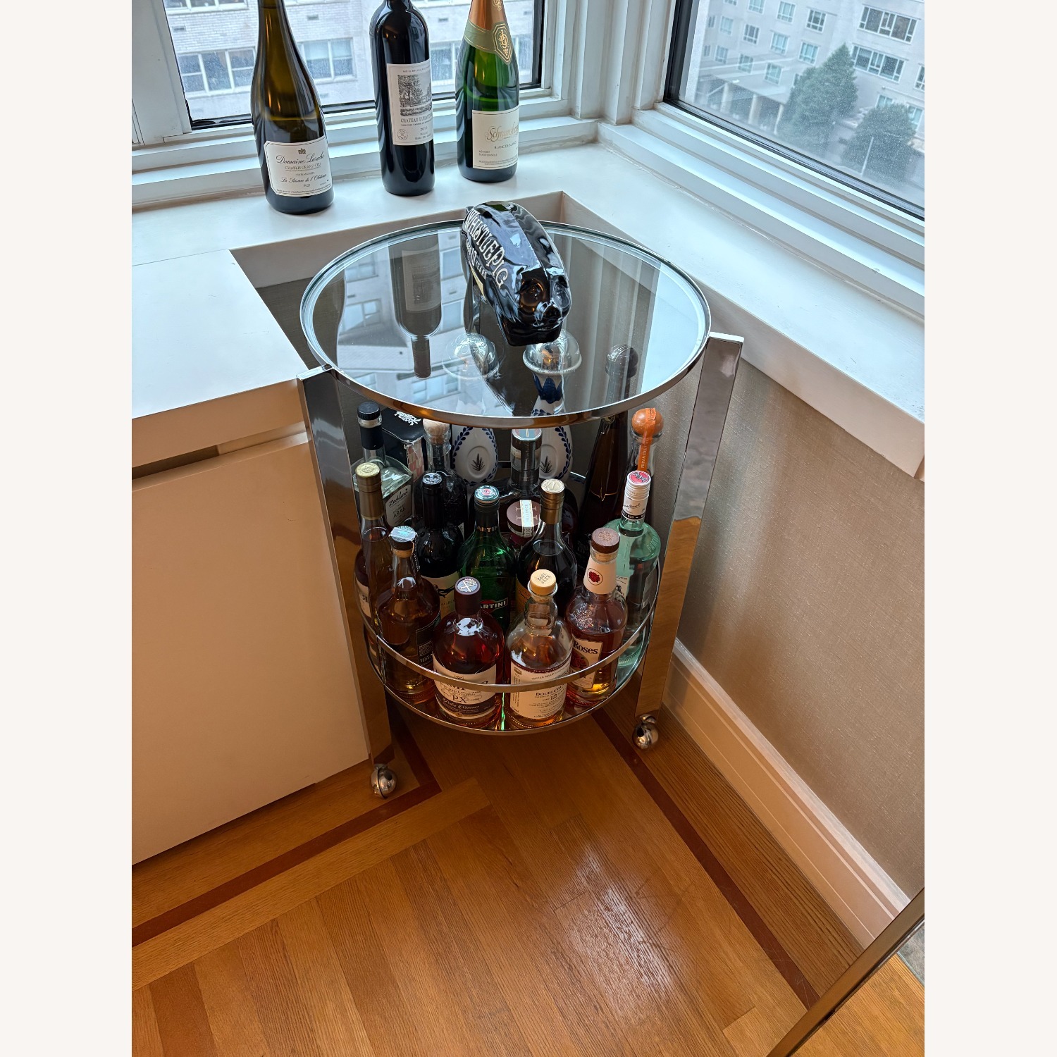 CB2 Silver Ernest Bar Cart - image-2