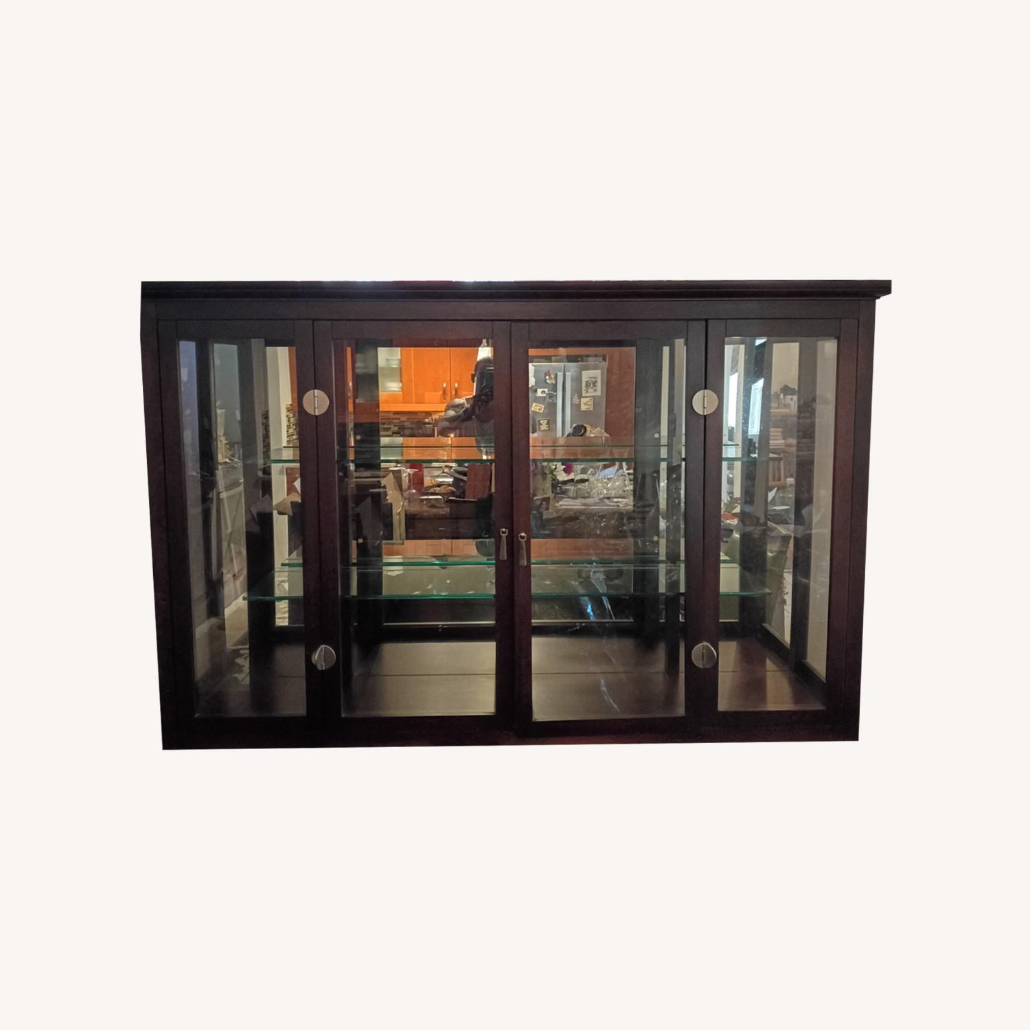 Dark Brown Wood Wall Shelf - image-0