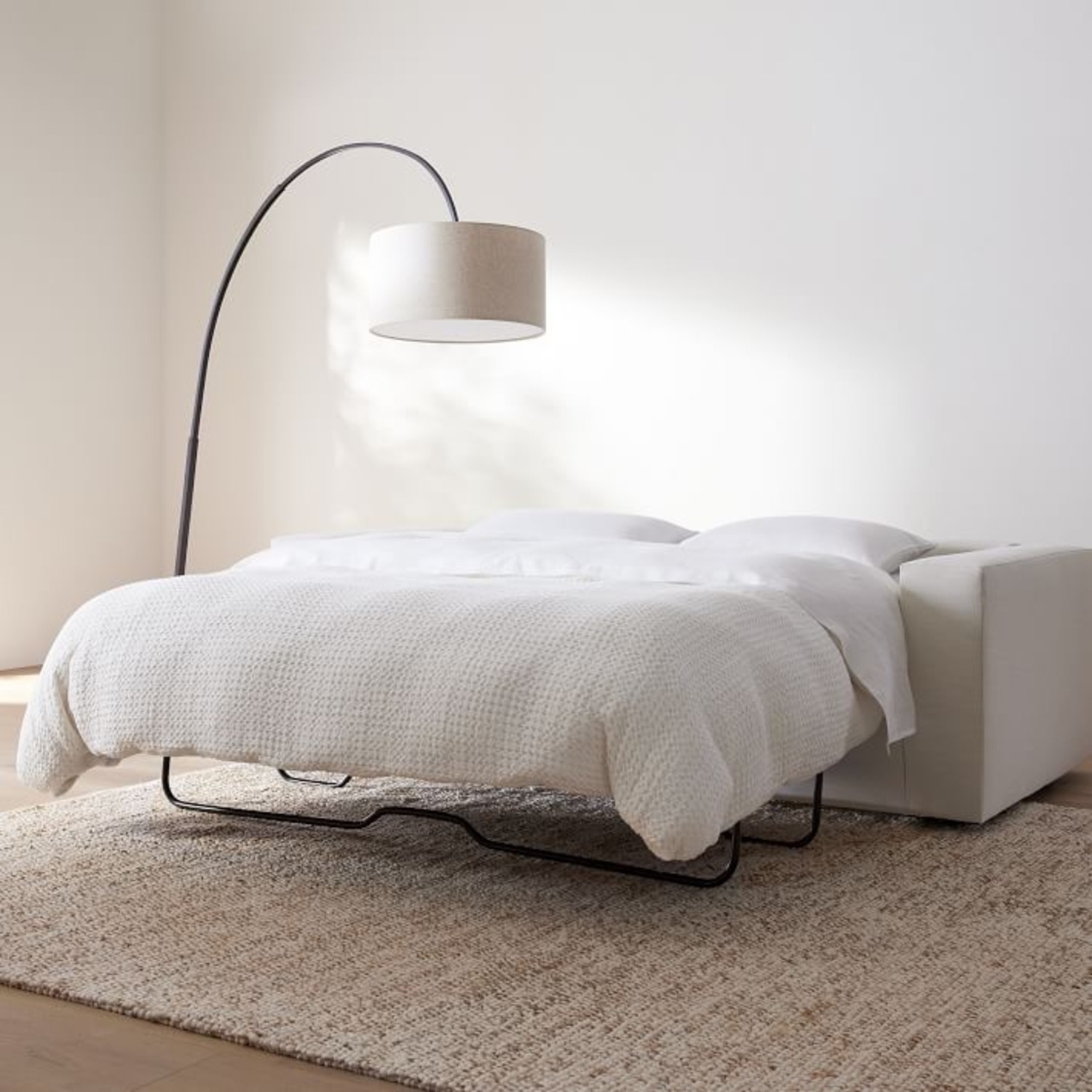 West Elm Light Gray Fabric Sleeper Sofa - image-2