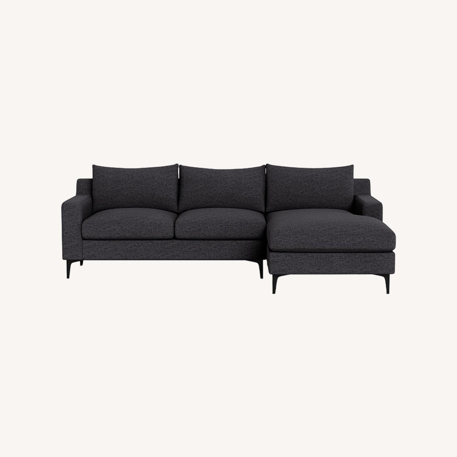 AllModern Jones Black Fabric 2 Piece Sectional - image-0