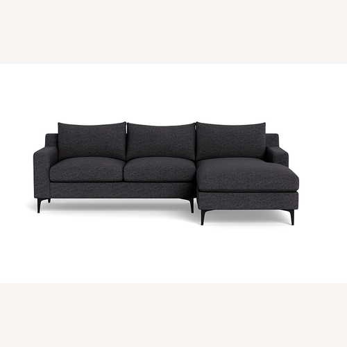 Used AllModern Jones Black Fabric 2 Piece Sectional for sale on AptDeco