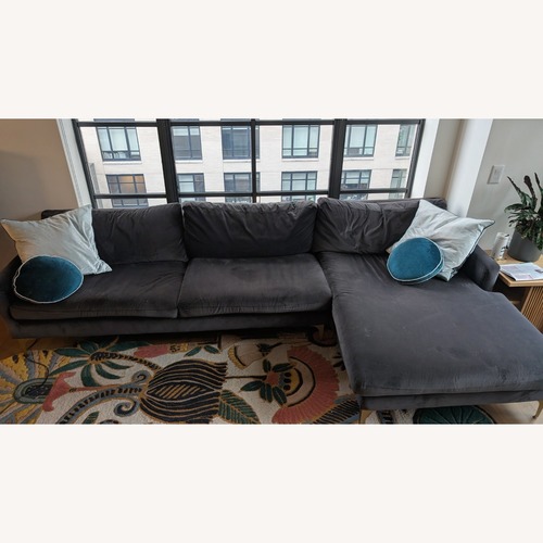 Used AllModern Jones Black Fabric 2 Piece Sectional for sale on AptDeco