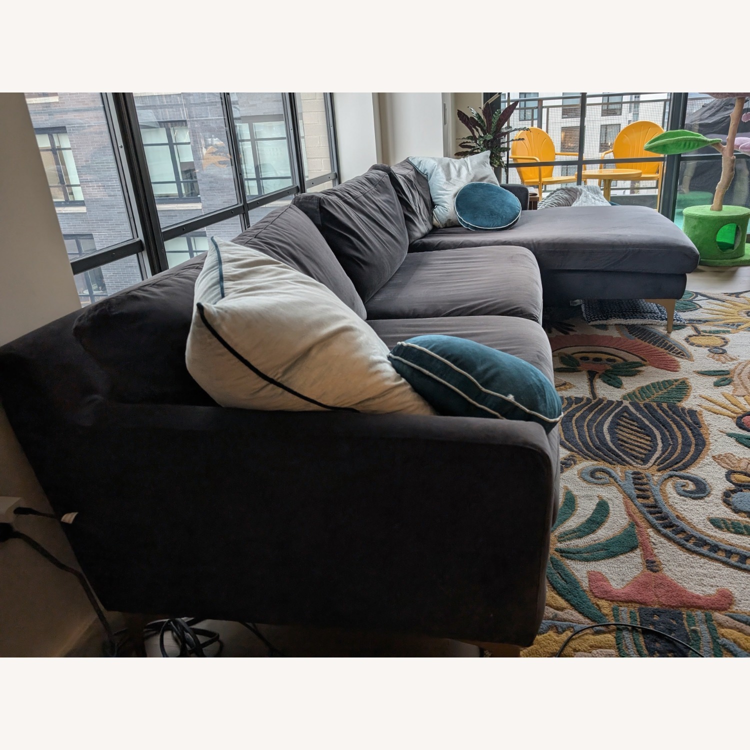 AllModern Jones Black Fabric 2 Piece Sectional - image-2