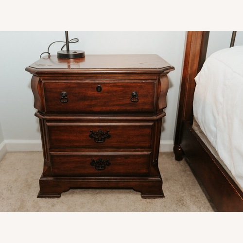 Used Vintage/Antique Dark Brown Wood Nightstand for sale on AptDeco