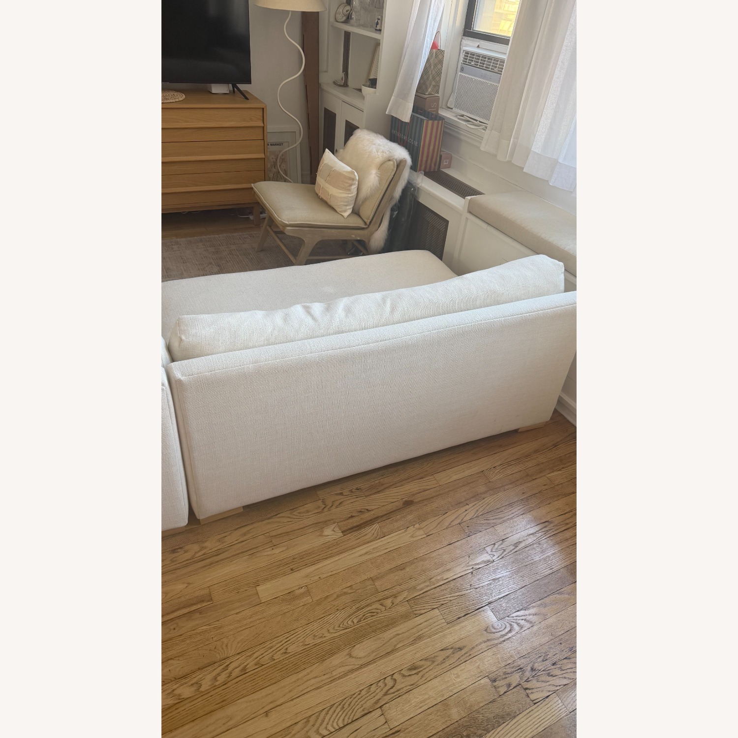 CB2 Deseo 61" Armless Loveseat, Snow (Natural) - image-2