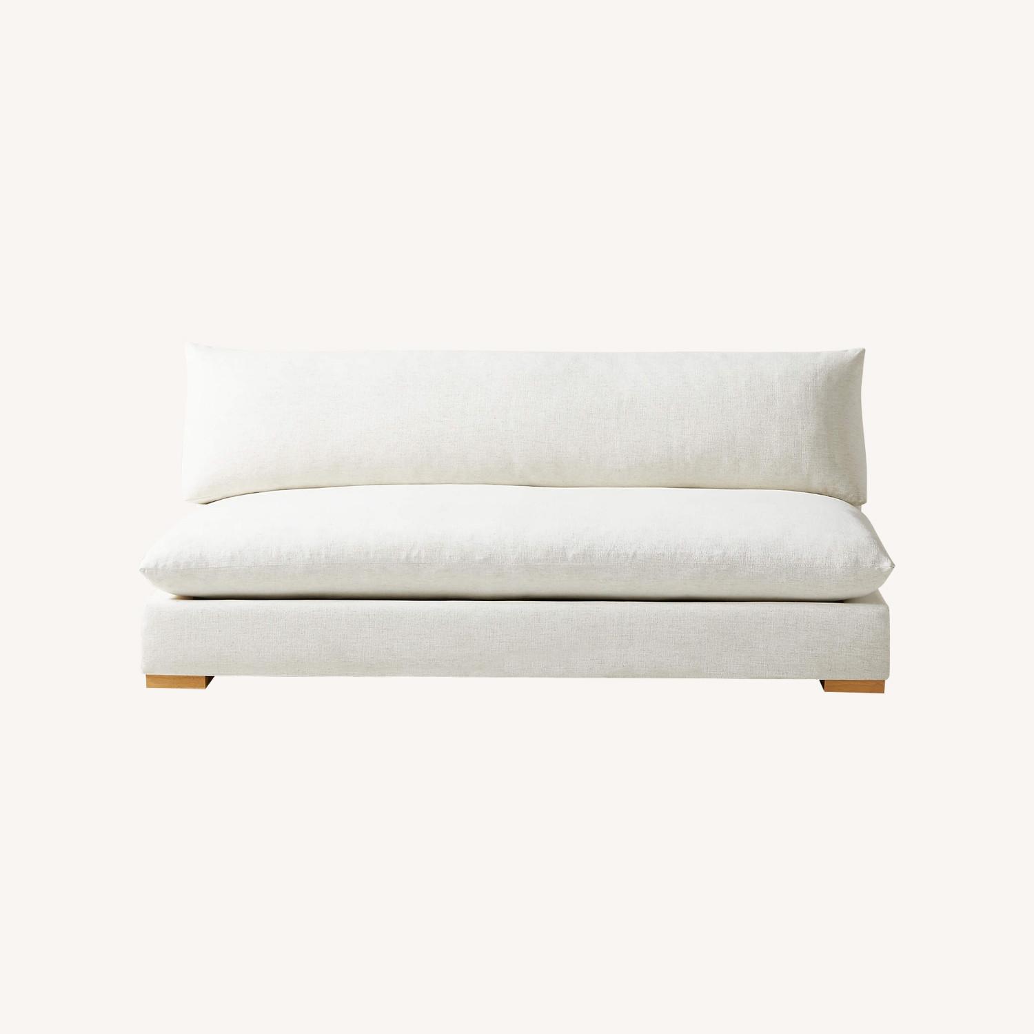 CB2 Deseo 61" Armless Loveseat, Snow (Natural) - image-0