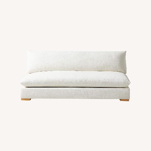 Used CB2 Deseo 61" Armless Loveseat, Snow (Natural) for sale on AptDeco