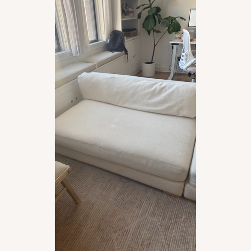 Used CB2 Deseo 61" Armless Loveseat, Snow (Natural) for sale on AptDeco