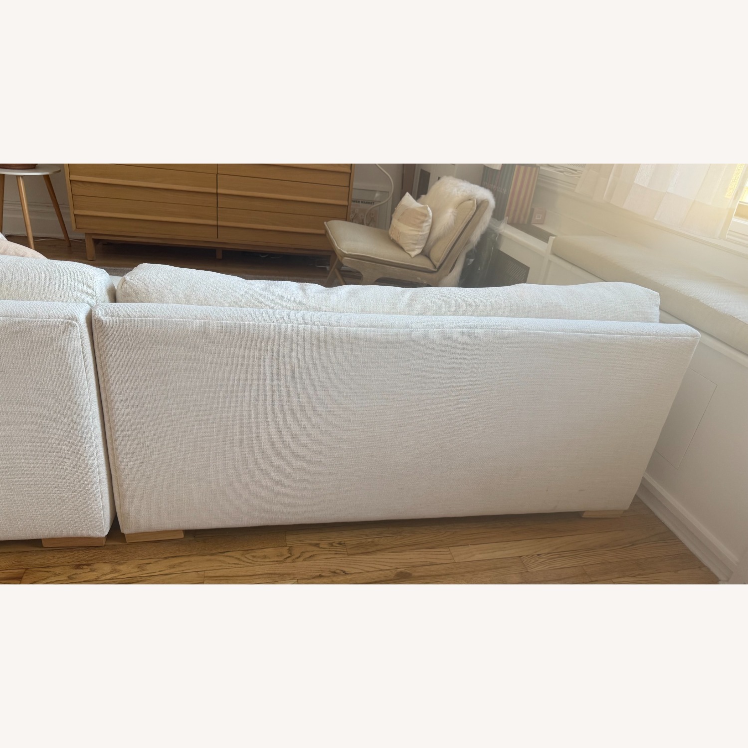 CB2 Deseo 61" Armless Loveseat, Snow (Natural) - image-3