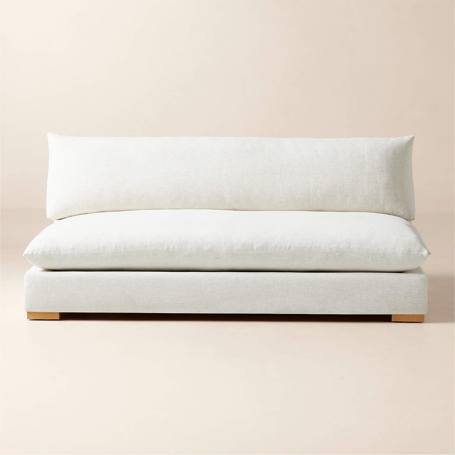 CB2 Deseo 61" Armless Loveseat, Snow (Natural) - image-5