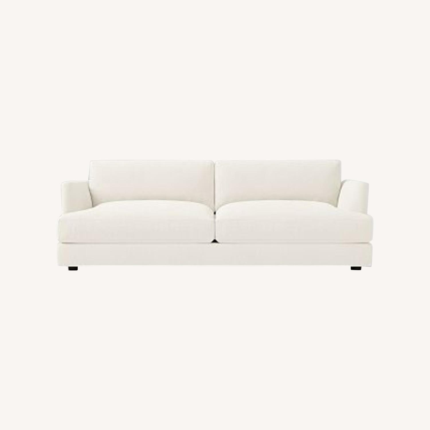 West Elm White Loveseat - image-0