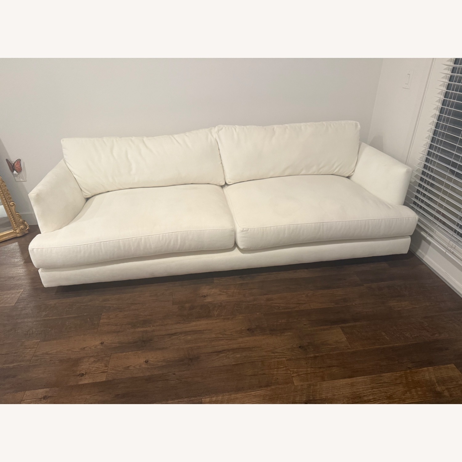 West Elm White Loveseat - image-2