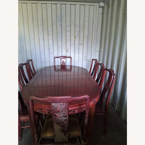 Used Rosewood Hand Carved Oriental Dinning Set for sale on AptDeco