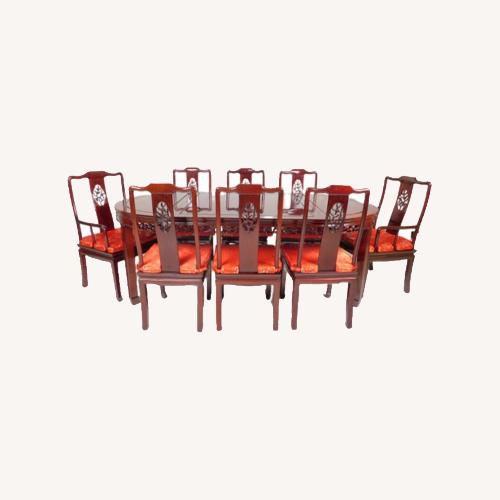 Used Rosewood Hand Carved Oriental Dinning Set for sale on AptDeco