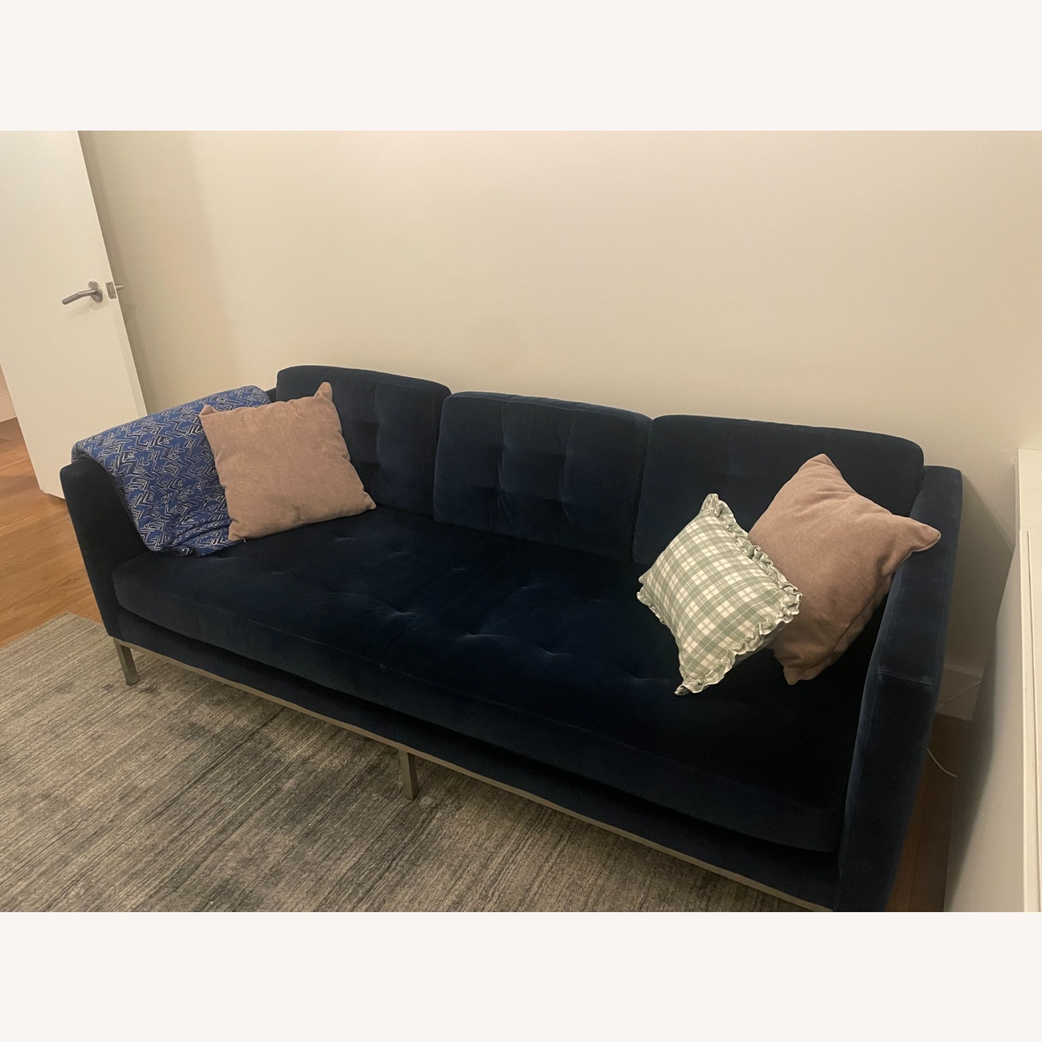 Room & Board Sabine Blue Velvet Sofa - image-3