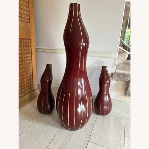 Used Mattia Bonetti Tall Red Art Vases for sale on AptDeco