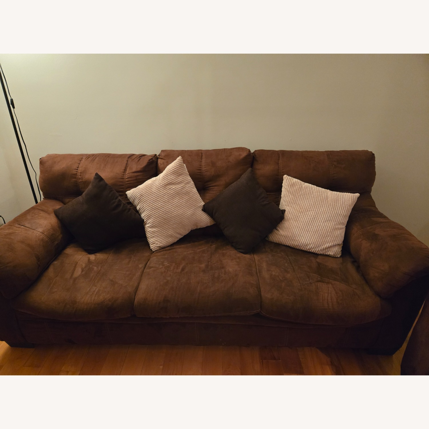 Ashley Furniture Dark Brown Fabric 3+ Seater Sofa - image-2