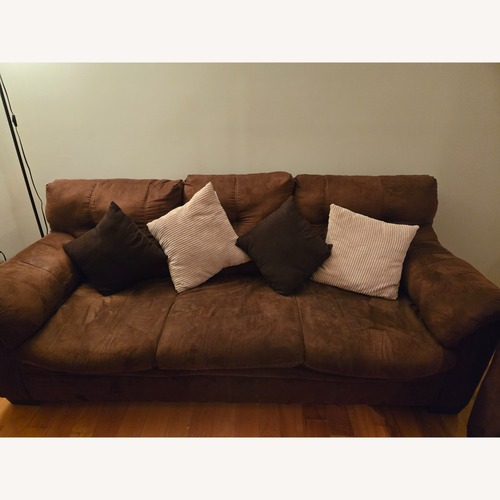 Used Ashley Furniture Dark Brown Fabric 3+ Seater Sofa for sale on AptDeco