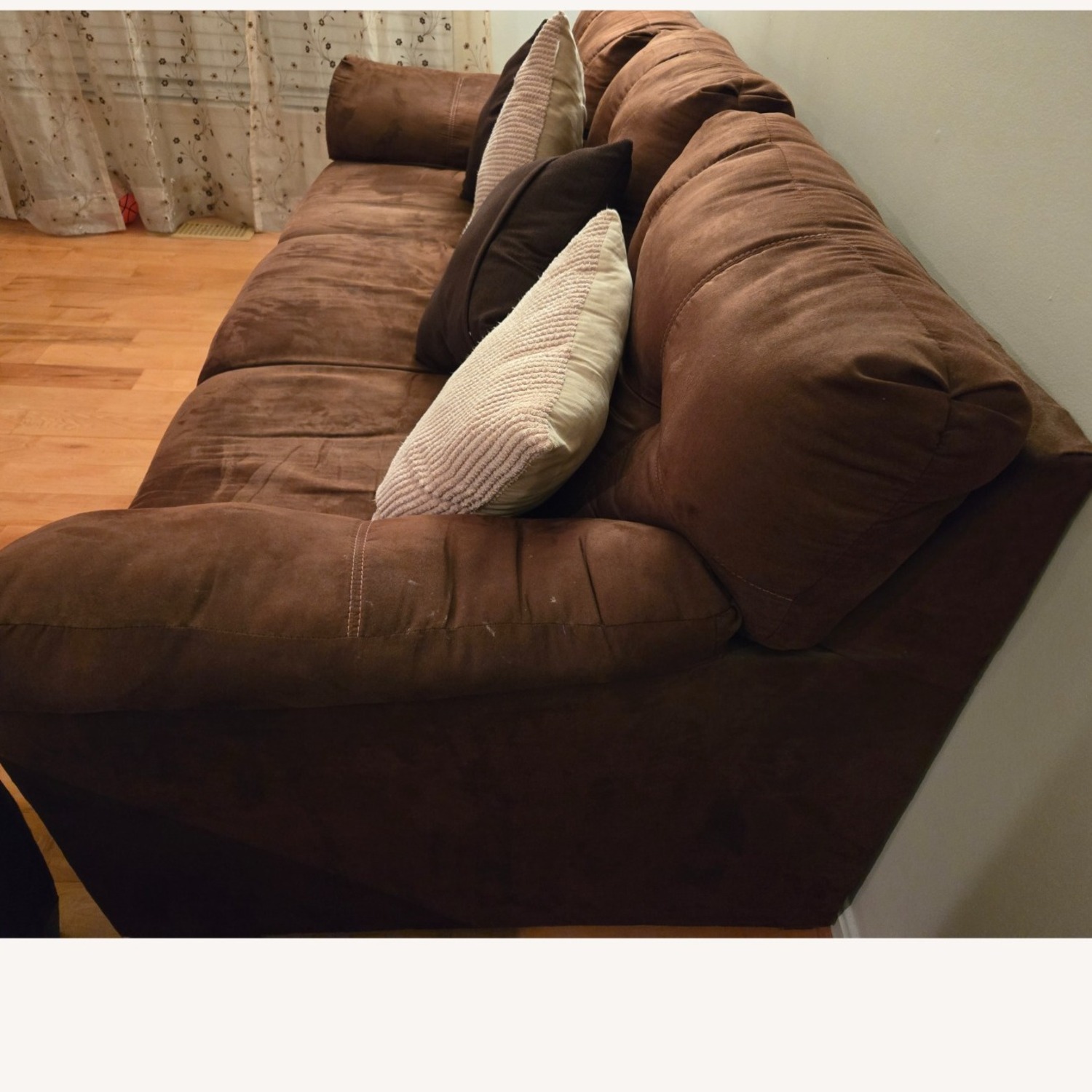 Ashley Furniture Dark Brown Fabric 3+ Seater Sofa - image-3