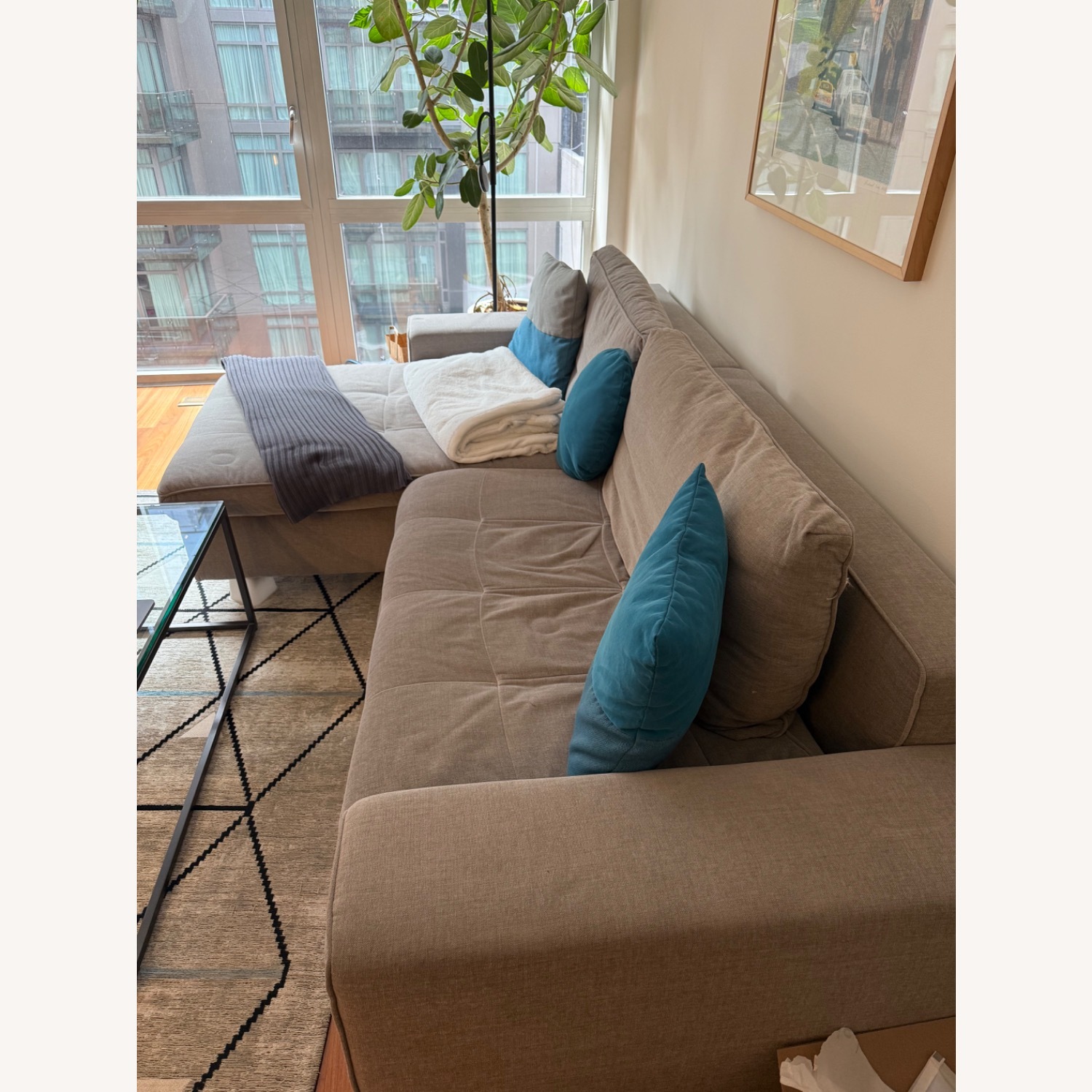 Calligaris Urban Gray Sectional Sofa with Chaise - image-2