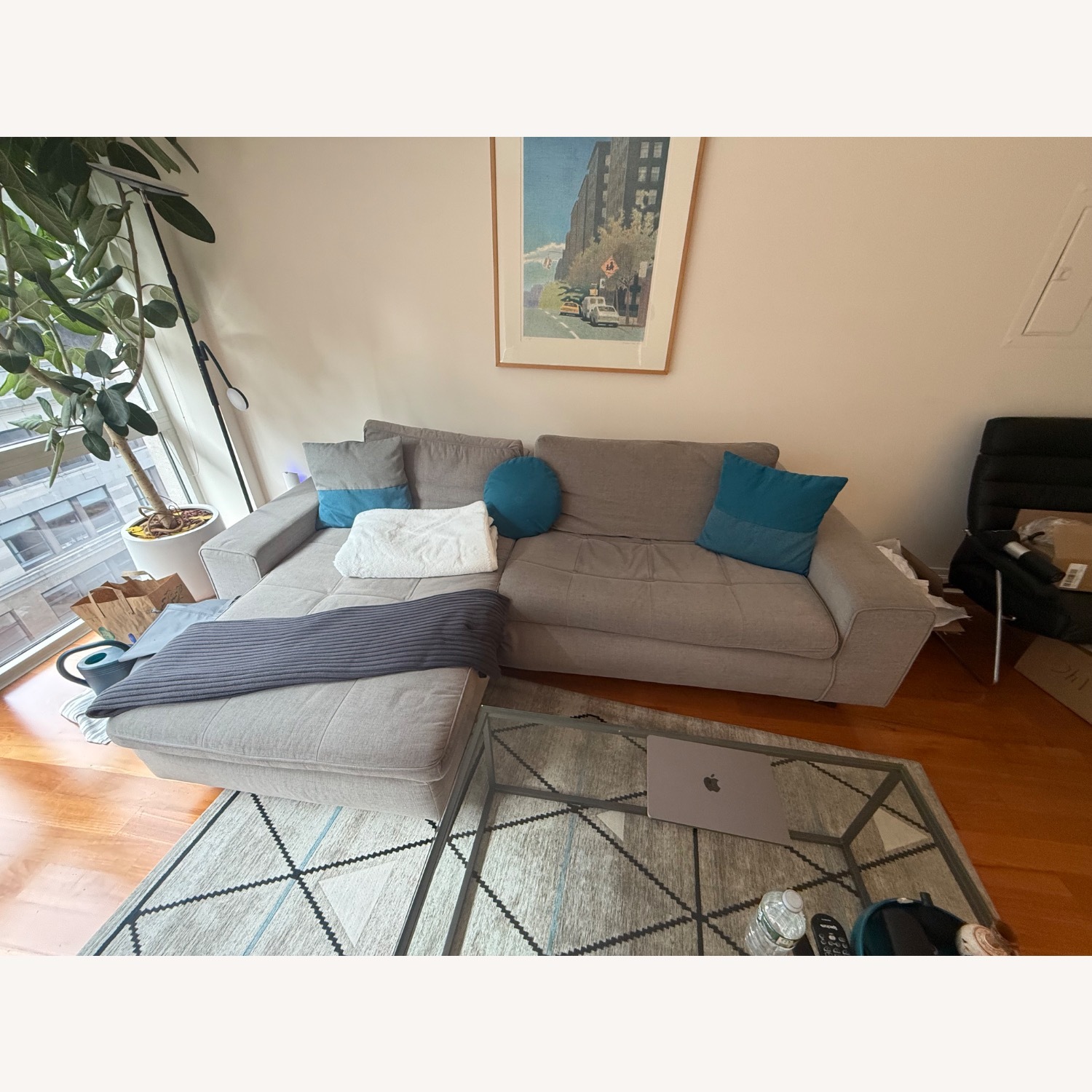 Calligaris Urban Gray Sectional Sofa with Chaise - image-4