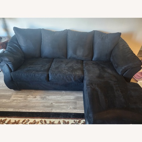 Used Ashley Furniture Darcy Black 3+ Seater Chaise Sofa for sale on AptDeco