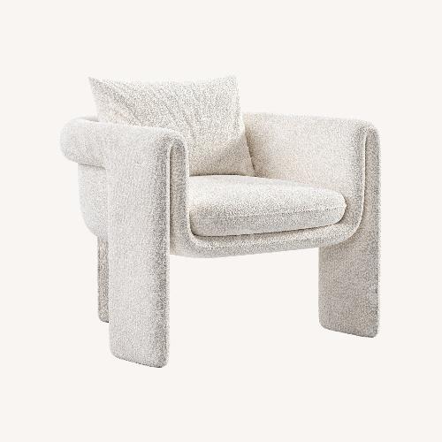 Used Urban Outfitters Floria White Boucle Accent Chair for sale on AptDeco
