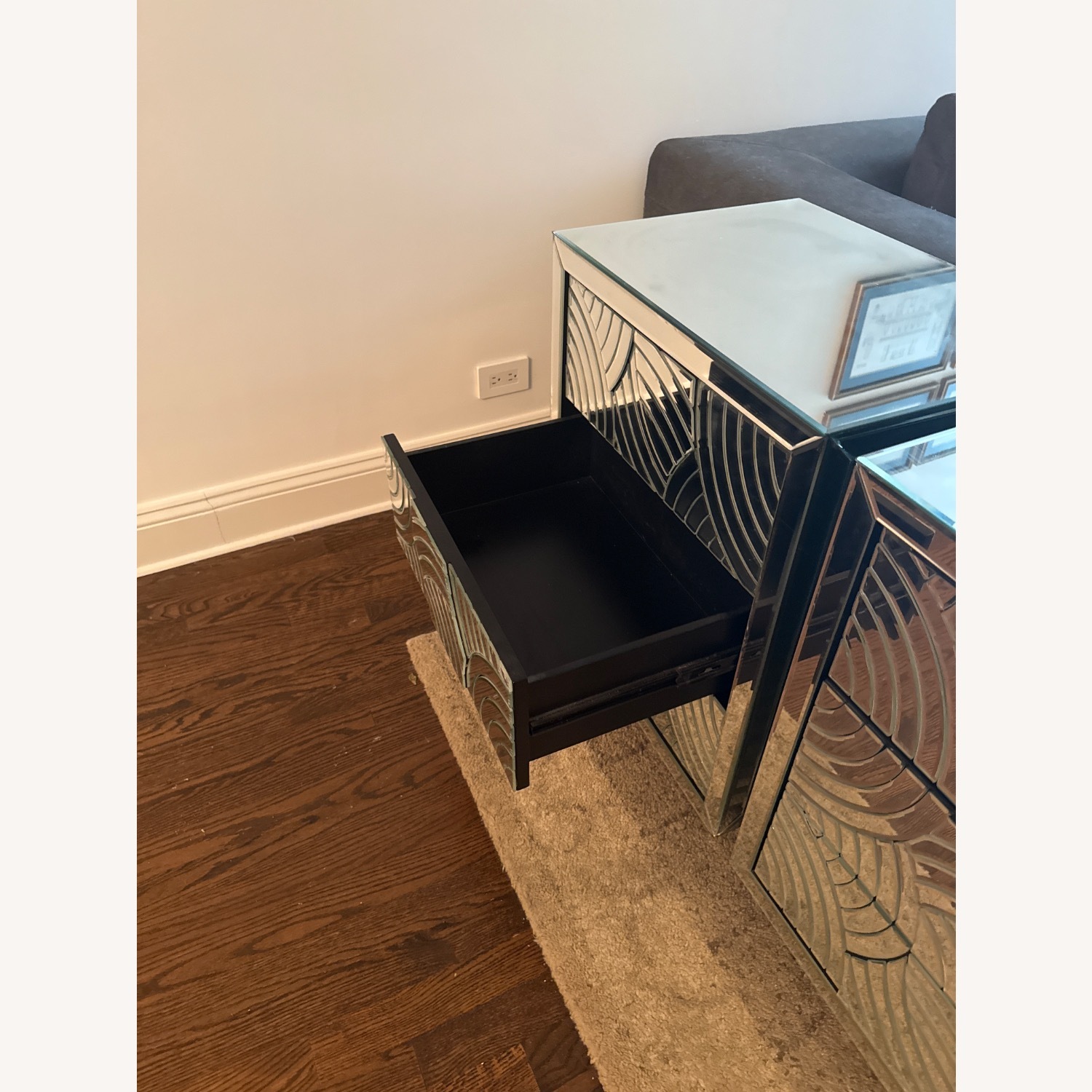 Mirrored Nightstands With 3 Drawers - image-4