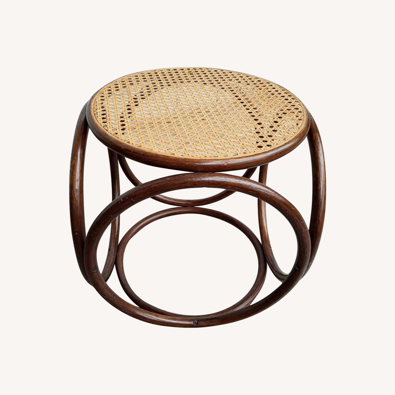 Vintage Bentwood Stool Side Table MCM Thonet Style - image-0