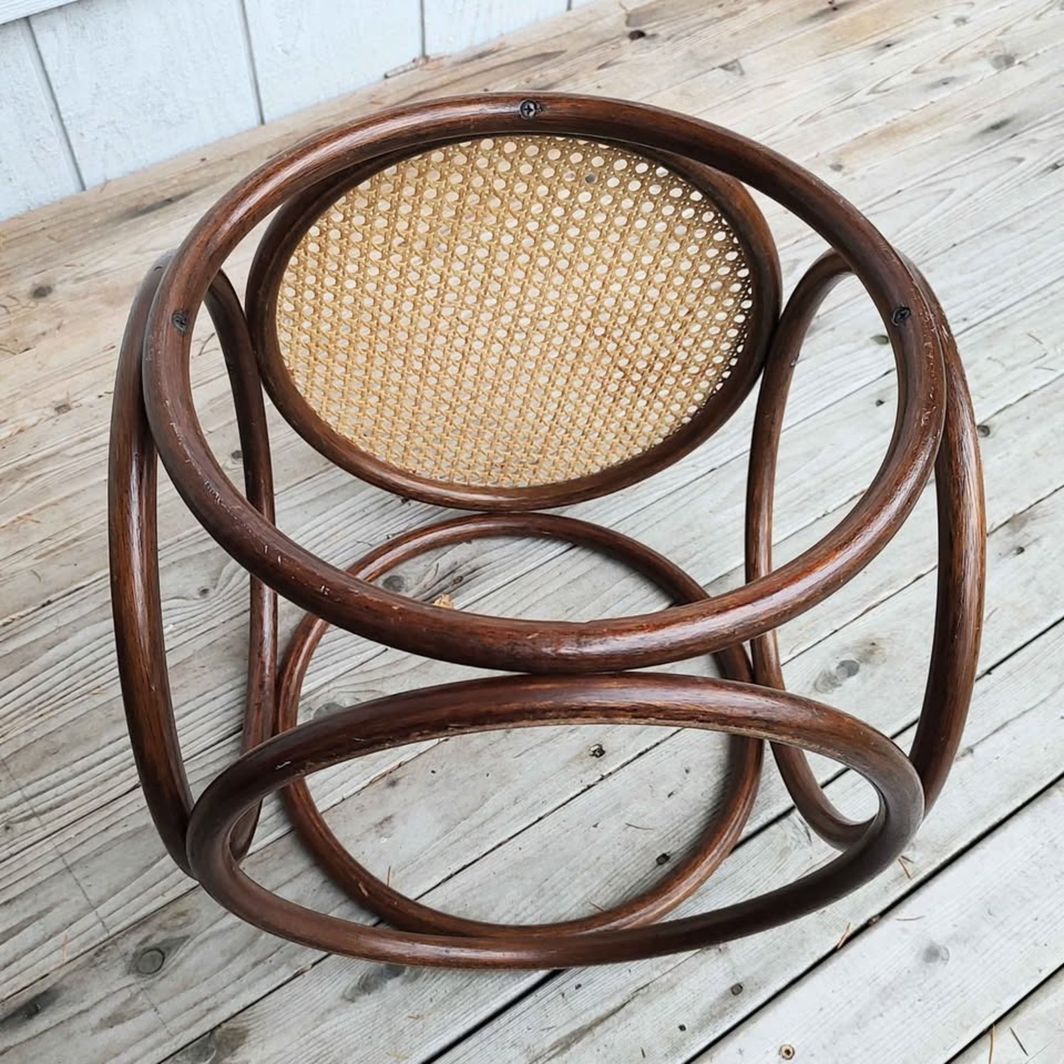 Vintage Bentwood Stool Side Table MCM Thonet Style - image-3
