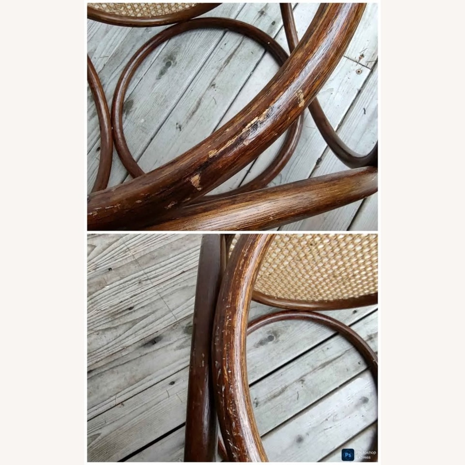 Vintage Bentwood Stool Side Table MCM Thonet Style - image-8