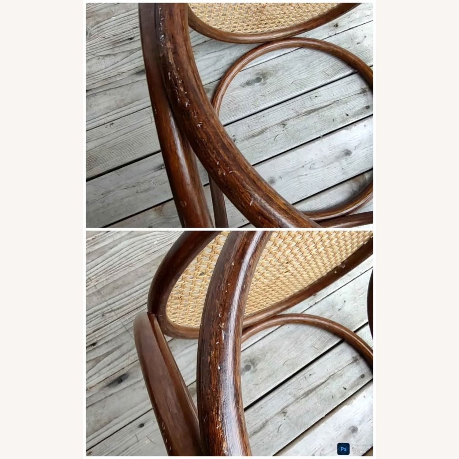 Vintage Bentwood Stool Side Table MCM Thonet Style - image-6