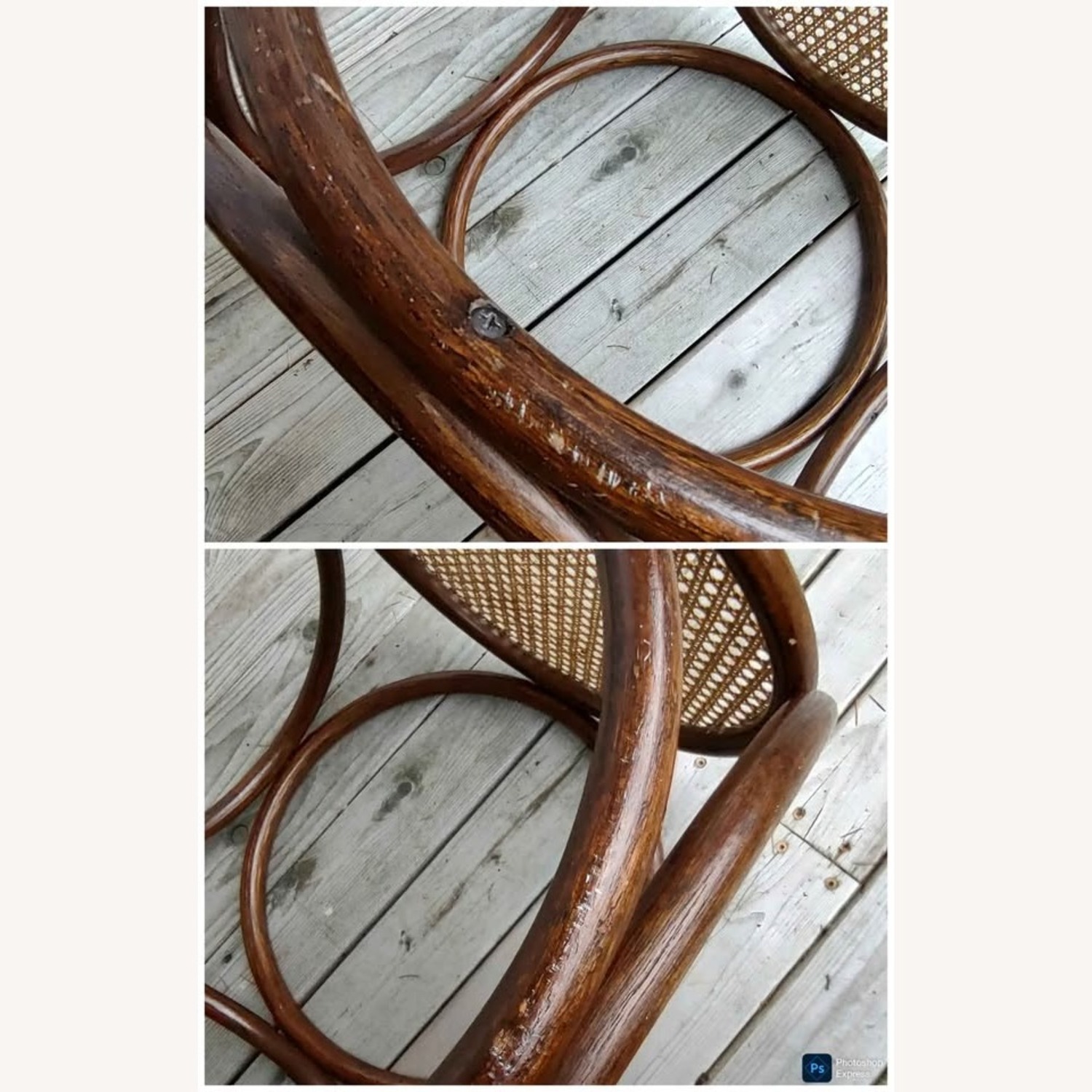 Vintage Bentwood Stool Side Table MCM Thonet Style - image-7