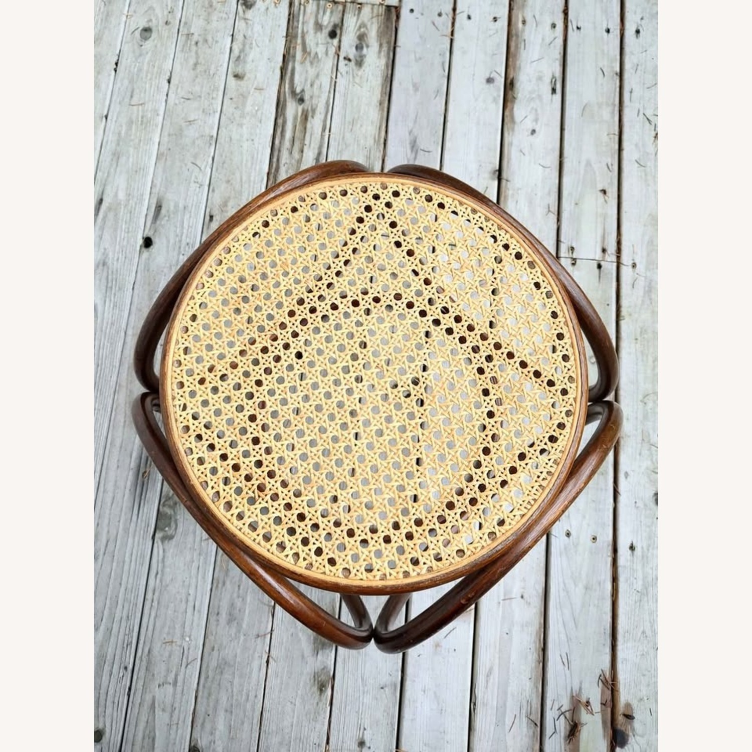 Vintage Bentwood Stool Side Table MCM Thonet Style - image-4