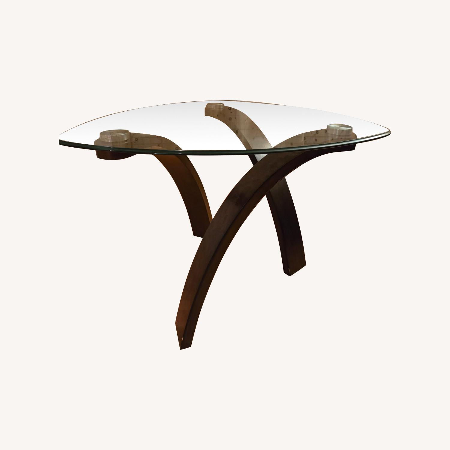 Ashley Furniture Dark Brown Glass Coffee Table - image-0