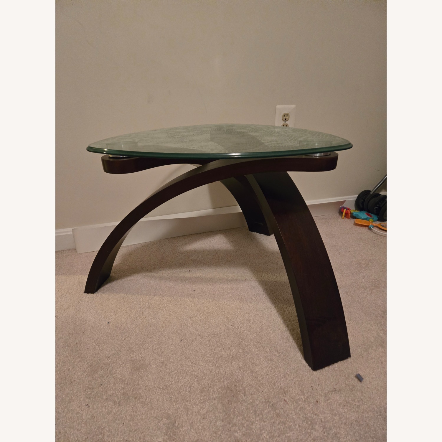 Ashley Furniture Dark Brown Glass Coffee Table - image-3